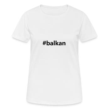 balkan #balkan - T-shirt respirant Femme - blanc - Devant - AI Model Female 172 dark (172cm)