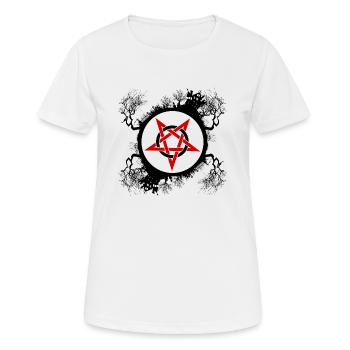 Witchcraft Pentagram Magic Circle T-Shirt - Women's Breathable T-Shirt - white - Front - AI Model Female 172 dark (172cm)