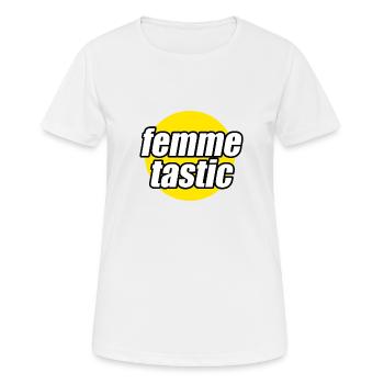 femmetastic fantastic yellow - Women's Breathable T-Shirt - white - Front - AI Model Female 172 dark (172cm)