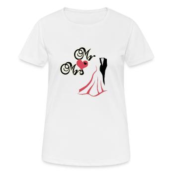 mr and mrs wedding - Women's Breathable T-Shirt - white - Front - AI Model Female 172 dark (172cm)