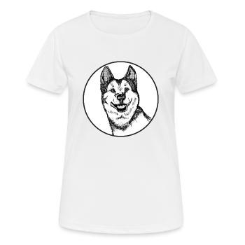 Husky half- - Women's Breathable T-Shirt - white - Front - AI Model Female 172 dark (172cm)