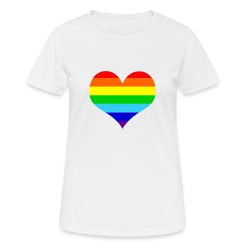 Coeur aux couleurs de la CDD - Gaypride - T-shirt respirant Femme - blanc - Devant - AI Model Female 172 dark (172cm)