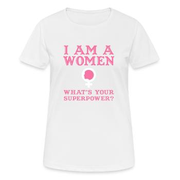 International Women's Day - 8th March - Gift idea - Women's Breathable T-Shirt - white - Front - AI Model Female 172 dark (172cm)