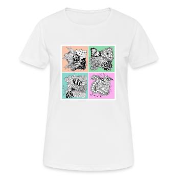 Zentangle PatternContest - T-shirt respirant Femme - blanc - Devant - AI Model Female 172 dark (172cm)