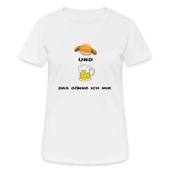 Bratwurst&Bier - Frauen T-Shirt atmungsaktiv - Weiß - Vorne - AI Model Female 172 dark (172cm)