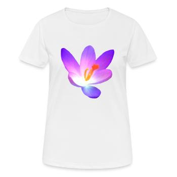 merveilleux crocus - fleur en violet au printemps - T-shirt respirant Femme - blanc - Devant - AI Model Female 172 dark (172cm)