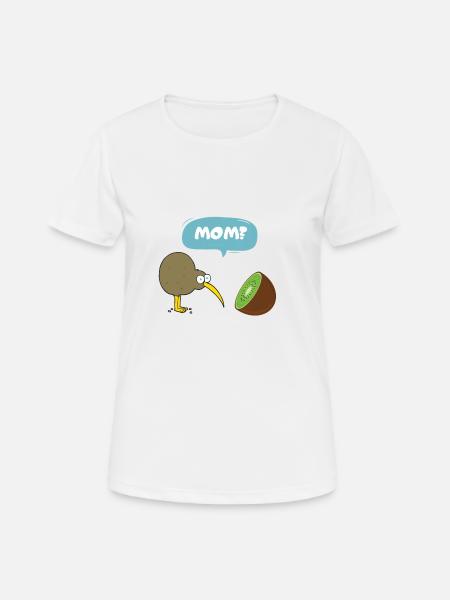 Kiwi Bird sees his mother... Kiwi - Women's Breathable T-Shirt - white