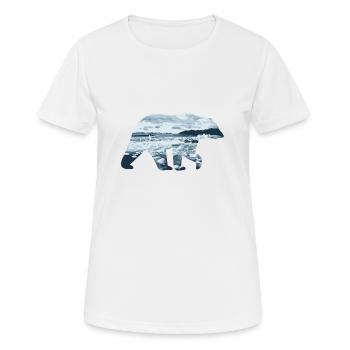 Double exposition Animaux - Ours polaire - Cadeau - T-shirt respirant Femme - blanc - Devant - AI Model Female 172 dark (172cm)