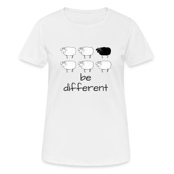 Être différent - un mouton noir - T-shirt respirant Femme - blanc - Devant - AI Model Female 172 dark (172cm)