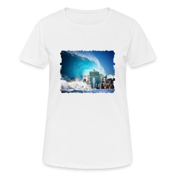 Tsunami Apocalypse New York Cool T-Shirt Gift - T-shirt respirant Femme - blanc - Devant - AI Model Female 172 dark (172cm)