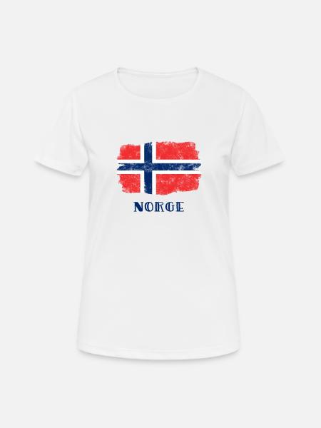 Norwegen - Frauen T-Shirt atmungsaktiv - Weiß