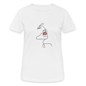 Profil - Frauen T-Shirt atmungsaktiv - Weiß - Vorne - AI Model Female 172 dark (172cm)