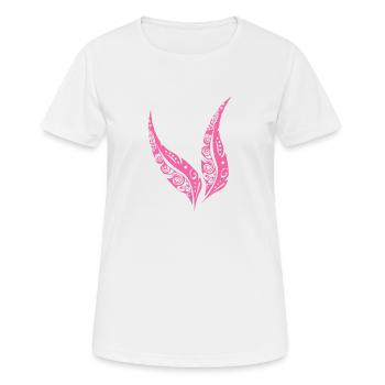 Maori Feder Federn Pink - Geschenkidee - Frauen T-Shirt atmungsaktiv - Weiß - Vorne - AI Model Female 172 dark (172cm)