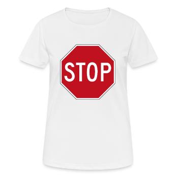 stop sign - Women's Breathable T-Shirt - white - Front - AI Model Female 172 dark (172cm)