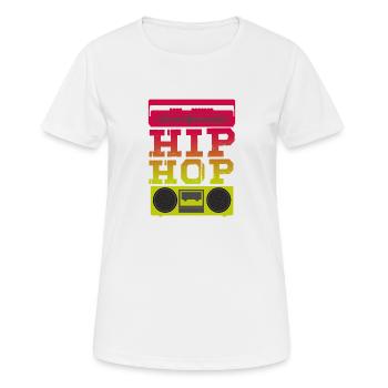 Hip Hop - Frauen T-Shirt atmungsaktiv - Weiß - Vorne - AI Model Female 172 dark (172cm)