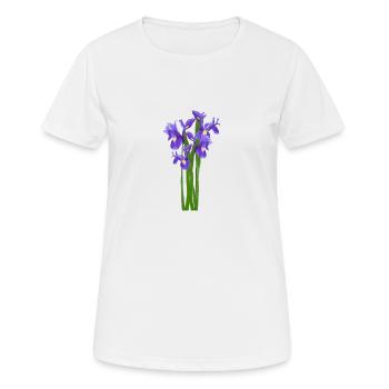 Fleurs Printemps Iris iris - Idée de cadeau - T-shirt respirant Femme - blanc - Devant - AI Model Female 172 dark (172cm)