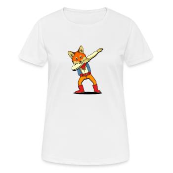 Linedance de cow-boy de renard dansant - T-shirt respirant Femme - blanc - Devant - AI Model Female 172 dark (172cm)