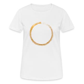 Bague d’or / Cercle / Élément d’inspiration - T-shirt respirant Femme - blanc - Devant - AI Model Female 172 dark (172cm)