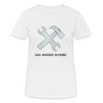 Gas Wasser Scheiße - Frauen T-Shirt atmungsaktiv - Weiß - Vorne - AI Model Female 172 dark (172cm)