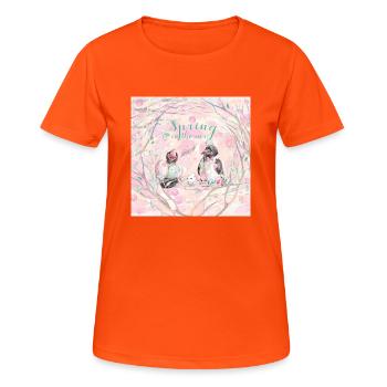 Spring is in the Air - Vogelküken - Frauen T-Shirt atmungsaktiv - Neonorange - Vorne - AI Model Female 172 dark (172cm)