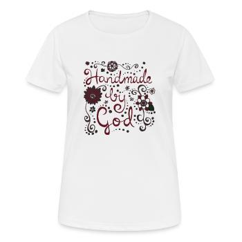 Handmade by God - T-shirt respirant Femme - blanc - Devant - AI Model Female 172 dark (172cm)