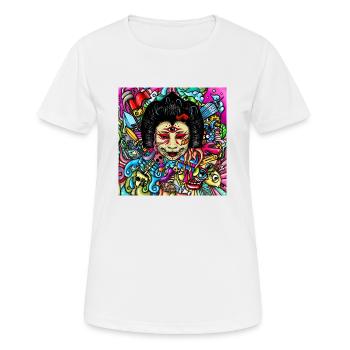 Gueisha Doodle - Frauen T-Shirt atmungsaktiv - Weiß - Vorne - AI Model Female 172 dark (172cm)