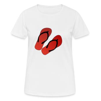 Flip Flop Sommer Urlaub Strand Geschenk - Frauen T-Shirt atmungsaktiv - Weiß - Vorne - AI Model Female 172 dark (172cm)