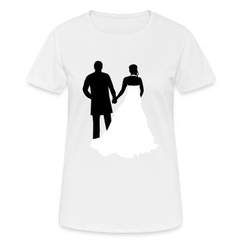 mariée et le marié 16 copie - T-shirt respirant Femme - blanc - Devant - AI Model Female 172 dark (172cm)