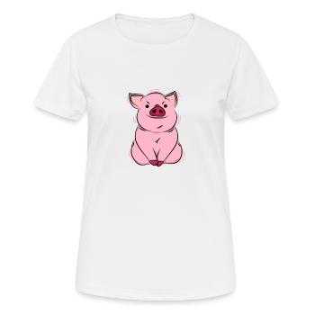 Schweinchen pig - Frauen T-Shirt atmungsaktiv - Weiß - Vorne - AI Model Female 172 dark (172cm)