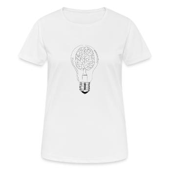 Ampoule avec cerveau - T-shirt respirant Femme - blanc - Devant - AI Model Female 172 dark (172cm)