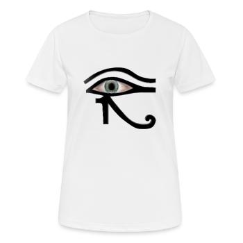 L'oeil d'Horus - T-shirt respirant Femme - blanc - Devant - AI Model Female 172 dark (172cm)