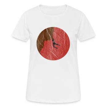Beim Klettern am Felsen - Frauen T-Shirt atmungsaktiv - Weiß - Vorne - AI Model Female 172 dark (172cm)