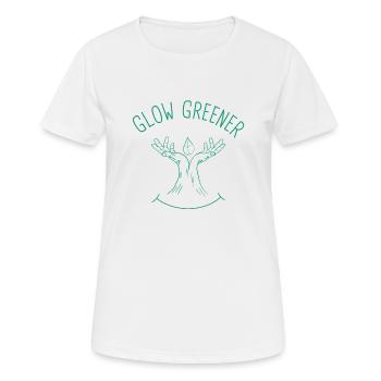 Glow Greener - Frauen T-Shirt atmungsaktiv - Weiß - Vorne - AI Model Female 172 dark (172cm)