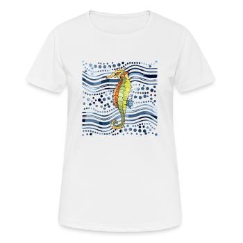 Hippocampe - T-shirt respirant Femme - blanc - Devant - AI Model Female 172 dark (172cm)