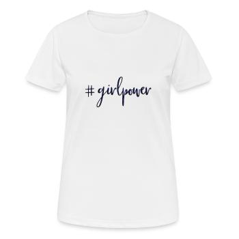 # girlpower - text - Women's Breathable T-Shirt - white - Front - AI Model Female 172 dark (172cm)