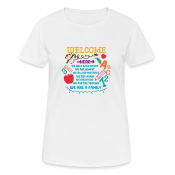 règles de classe - T-shirt respirant Femme - blanc - Devant - AI Model Female 172 dark (172cm)