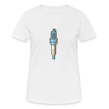 Moto vintage - bougie - T-shirt respirant Femme - blanc - Devant - AI Model Female 172 dark (172cm)