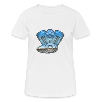 Engine - engine block - Women's Breathable T-Shirt - white - Front - AI Model Female 172 dark (172cm)