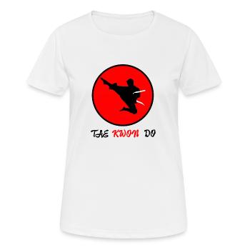 Kampfsport Tae Kwon Do flying kick - Geschenkidee - Frauen T-Shirt atmungsaktiv - Weiß - Vorne - AI Model Female 172 dark (172cm)