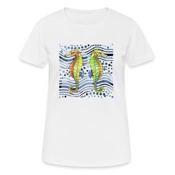 Hippocampes - T-shirt respirant Femme - blanc - Devant - AI Model Female 172 dark (172cm)