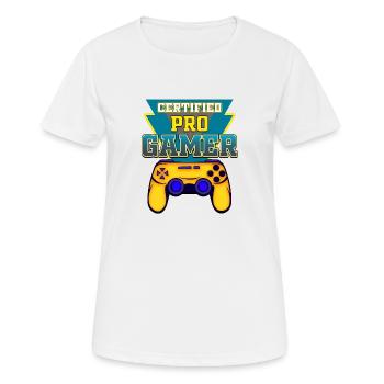 GAMER - T-shirt respirant Femme - blanc - Devant - AI Model Female 172 dark (172cm)
