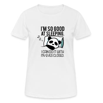 Panda master chilling in sleeping bed sleepyhead - Women's Breathable T-Shirt - white - Front - AI Model Female 172 dark (172cm)