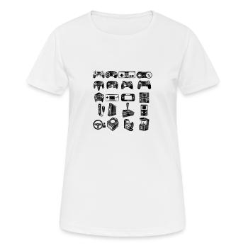 console de jeux - T-shirt respirant Femme - blanc - Devant - AI Model Female 172 dark (172cm)