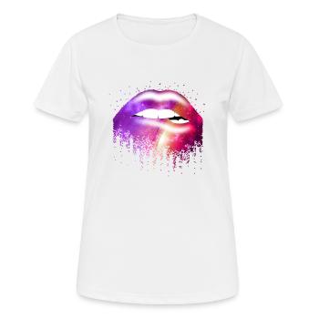 Galaxy Lip - Frauen T-Shirt atmungsaktiv - Weiß - Vorne - AI Model Female 172 dark (172cm)