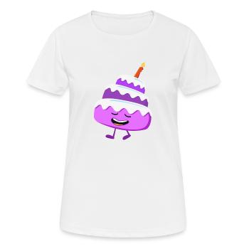 Gâteau d'anniversaire - T-shirt respirant Femme - blanc - Devant - AI Model Female 172 dark (172cm)