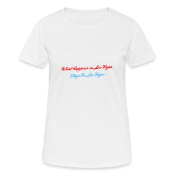 What Happens In Las Vegas, Stays In Las Vegas - Frauen T-Shirt atmungsaktiv - Weiß - Vorne - AI Model Female 172 dark (172cm)