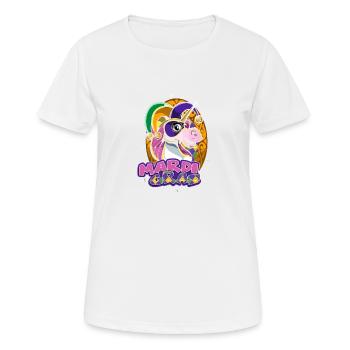 Karneval-süßes Einhorn mit netter Maske - Frauen T-Shirt atmungsaktiv - Weiß - Vorne - AI Model Female 172 dark (172cm)