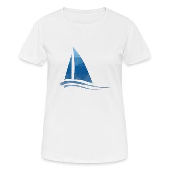 Segelboot - Sailboat - Frauen T-Shirt atmungsaktiv - Weiß - Vorne - AI Model Female 172 dark (172cm)