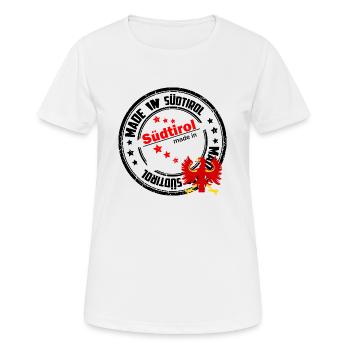 Fabriqué dans le Tyrol du Sud - T-shirt respirant Femme - blanc - Devant - AI Model Female 172 dark (172cm)