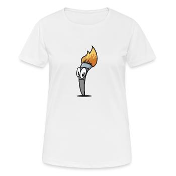 Brosse fraîche - T-shirt respirant Femme - blanc - Devant - AI Model Female 172 dark (172cm)